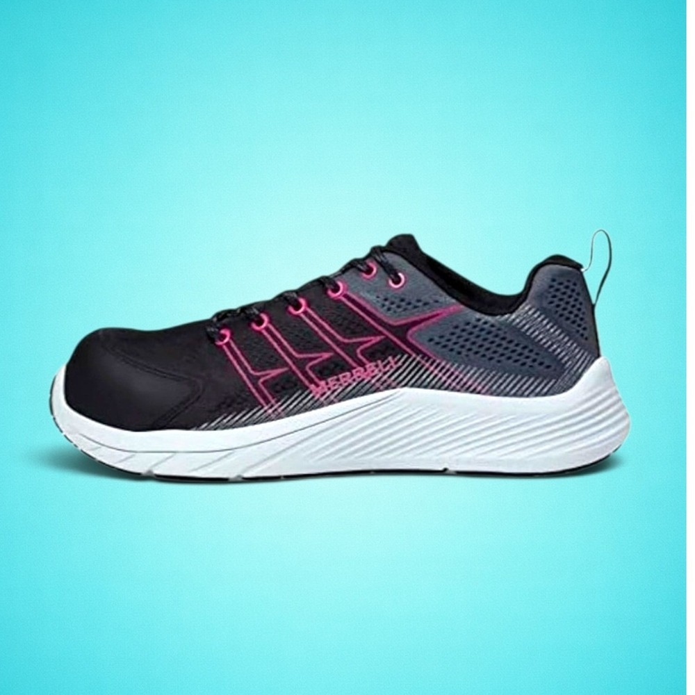 New Women's Merrell Moab Flight Carbon Fiber Black & Fuchsia Shoes, Size 8.5